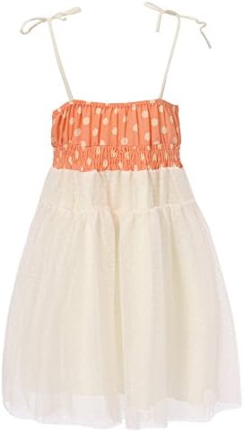Richie House Little Girls' braces long dress with dot prints RH1011-A-3/4