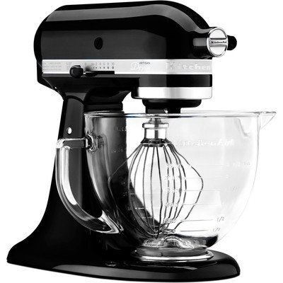 KitchenAid Artisan Designer Series Stand Mixer with Glass Bowl and Flex Edge Beater - Onyx Black