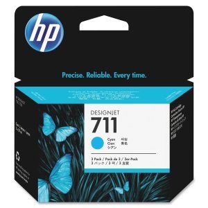 HP 711 Tri-pack Ink Cartridge - Cyan - Inkjet - 3 / Pack