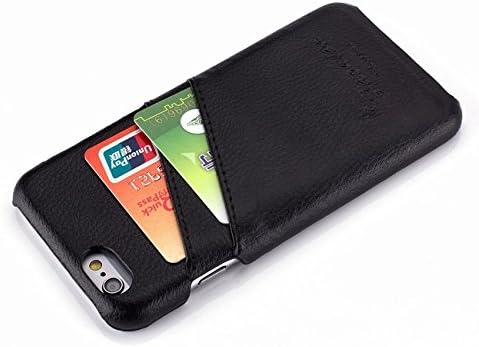 Hwisdom Iphone 6 Case 4.7 Inch Premium Genuine Leather Wallet Case with Credit Card Id Holders for Iphone6 (iphone6 4.7-Black)