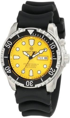 Deep Blue Men's PTDVRYELLOW 1000m Diver Watch On Sale