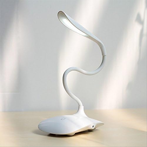 New 14 LED Fashion Table Desk Lamp Bedside Reading Home Office Lamp Lighting Adjustable USB Rechargeable Touch Sensor (White)