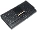 Ostrich Wallets - GENUINE NEW BUXTON WOMAN'S TEXTURED OSTRICH LEATHER LIKE WALLET IN BLACK.