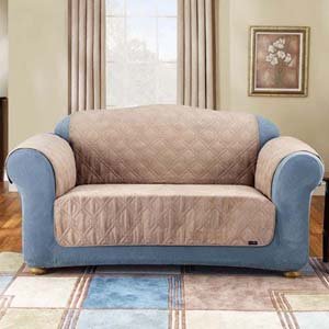 Taupe Quilted Suede Pet Cover