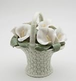 Fine Porcelain Calla Lily Flower Basket Figurine