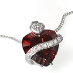 Goldmaid Damen-Collier Herz rubinrot...