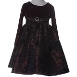 Toddler Little Girls Christmas BROWN FLORAL Dress SWEET PEA & LILLY 2T-7