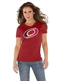 Carolina Hurricanes Red Women's Primary Logo Tri Blend V Neck T-Shirt- by Alyssa Milano