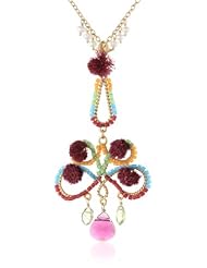 Azaara Multi-Color Pom Pom Pendant Necklace