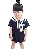 【TPGROWIN】 子供服 ブラウス スカート 上下 セット リボン セーラー風 ベビー キッズ 女の子 かわいい 入園式 入学式 卒園式 綿 春 夏 全3色 (100, ネイビー)