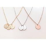 A Delicate Initial Disc Necklace - Rose Gold Initial Necklace - Best Friend Gift Personalized Bridesmaid gifts - Mothers Day Gift Name Necklace Graduation Gifts