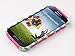 Galaxy S4 Case, S4 Case-ULAK Samsung Galaxy S4 Case 2in1 Hybrid Dual Layer Protective Case Cover [Plastic Hard Shell and Fexible TPU] Protection / Slim Card Storage Case for for Galaxy S4 IV i9500 (Wave-Hot Pink)
