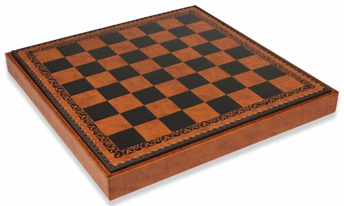 Brown & Black Leatherette Chess case - 1.75