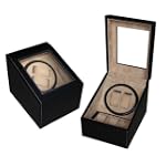 TimelyBuys 2 + 3 Black Leatherette Automatic Watch Winder