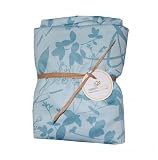 Cotton Monkey Organic Crib Sheet - Whispering Grass - Blue Print