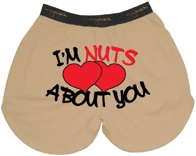Im Nuts About You Boxers Silkscreened Message Elastic Waistband