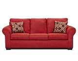 Simmons Aqua Red Micro Fiber Fabric Sofa
