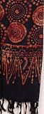 10X 66 Rayon Batik Scarf - Color Will Vary Slightly
