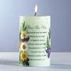 Bless Home Poem Pressed Flowers Apple Cinnamon Candle [Kitchen]