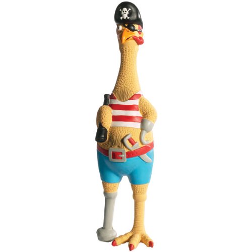 More image Zanies Poly-Filled Latex Long Silver Squawk Dog Toy, 15-3/4-Inch