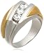 14k Two-Tone Gold Diamond Men's 3-Stone Ring (1 cttw)