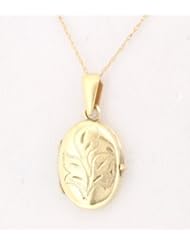 14K Yellow Gold Oval Locket Charm