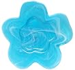 Colorful Recycled Art Glass Large Aqua Blue Amoeba Plate 17.5"D