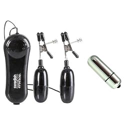 California Exotics / Swedish Erotica Vibrating Nipple Clamps Body Adornments Adult Sex Toy Kit