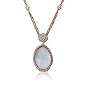 Riccova "City Lights" Rose Gold-Plated Cubic Zirconia Faceted Glass Pendant on Diamond by The Yard Necklace