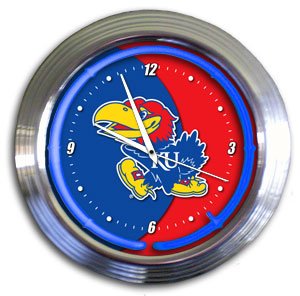 Kansas Jayhawks Varsity Neon Clock