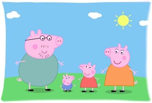 Kokcaw Hot Lovely Peppa Pig Family Custom Zippered Pillow Cases 20x26(Two Sides)Children¡¯s Favourite