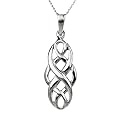 Silver Ladies' Celtic knot pendant + 46cm Curb Chain