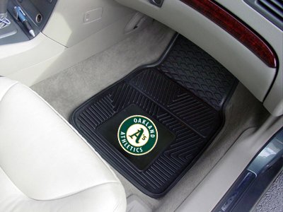 A Set of 4 MLB Universal Fit Front and Rear All-Weather Floor Mats - Oakland Athletics