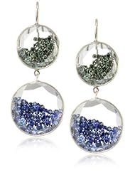 Moritz Glik "Kaleidoscope" 18k White Gold, Sapphire, and Floating Diamond Earrings