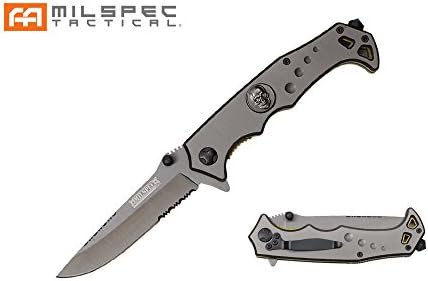 Wartech Tactical Gun Powder Stainless Steel Spring Assisted Knife, 8.75-Inch