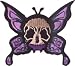 Purple Skull Butterfly - Cute Punk / Goth - Embroidered Iron On or Sew On Patch