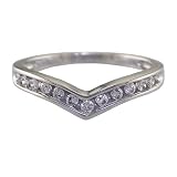 1/4 CT V-Shape Diamond Wedding Band 14K White Gold (I1-I2 Clarity, G-H Color) (Available In Sizes 5 - 10)