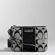 Coach Penelope Op Art Signature Wristlet Bag Case for IPOD 42180 Black White
