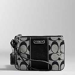 Coach Penelope Op Art Signature Wristlet Bag Case for IPOD 42180 Black White