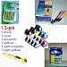 A great deal HP 02xl hp02xl hp02 xl Remanufactured Bulk Set of 13 Ink Cartridges: 3 Black + 2 Cyan, Magenta, Yellow, Light Cyan, Light Magenta +(1) 12 digit calculator + 5 ball pen + (1) cutter, snap off, + 4-pk AA batteries, great Value........!!!!...