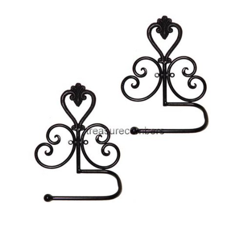 Wrought Iron Wall Hand Towel Rack / Toilet Paper Holder - Set of 2