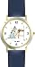 Harlequin Great Dane Dog Cartoon or Comic - JP Animal - WATCHBUDDY&reg; DELUXE TWO-TONE THEME WATCH - Arabic Numbers - Blue Leather Strap-Size-Women's Size-Small