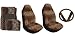 9pc Tan Leopard High Back Seat Covers with Front & Rear Floor Mats