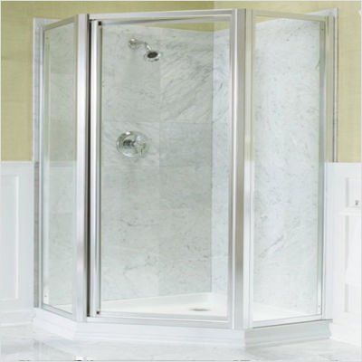 KOHLER K-704517-L-SH Devonshire Neo-Angle Shower Enclosure, Bright Silver
