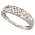 14k White Gold Ladies' Diamond Band, w/ 0.16 Carat Brilliant Cut Diamonds, 3/16" (4.5mm) wide