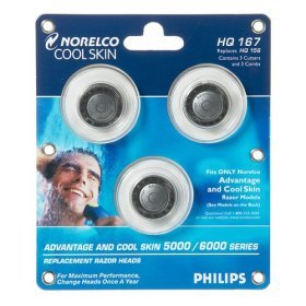 Norelco Cool-Skin Replacement Heads for 5000/ 6000 Series - HQ167 by 