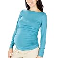 Liz Lange&reg; Boatneck Shirred Long Sleeve Tee - Blue