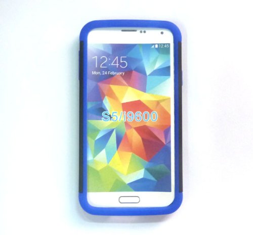 T&J Exclusives® Hybrid Rugged Rubber Bling Crystal Case Cover for SAMSUNG GALAXY S5 + Touch Stylus + Screen Film