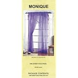 2 Sheer Voile Curtains - 58 wide x 63 long - Lilac by 