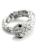 Awesome & Creepy Ice Crystal Covered Wrap Around Snake Fashion Ring on Adjustable Band Silver Tone - Snake is Covered All the Way Around the Ring!!